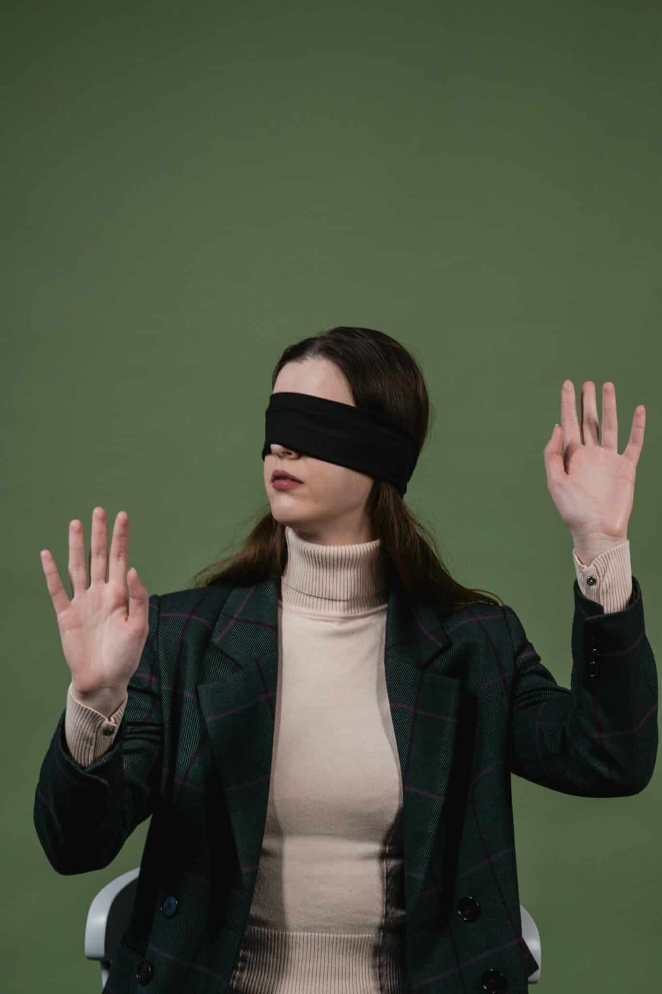 woman with a blindfold