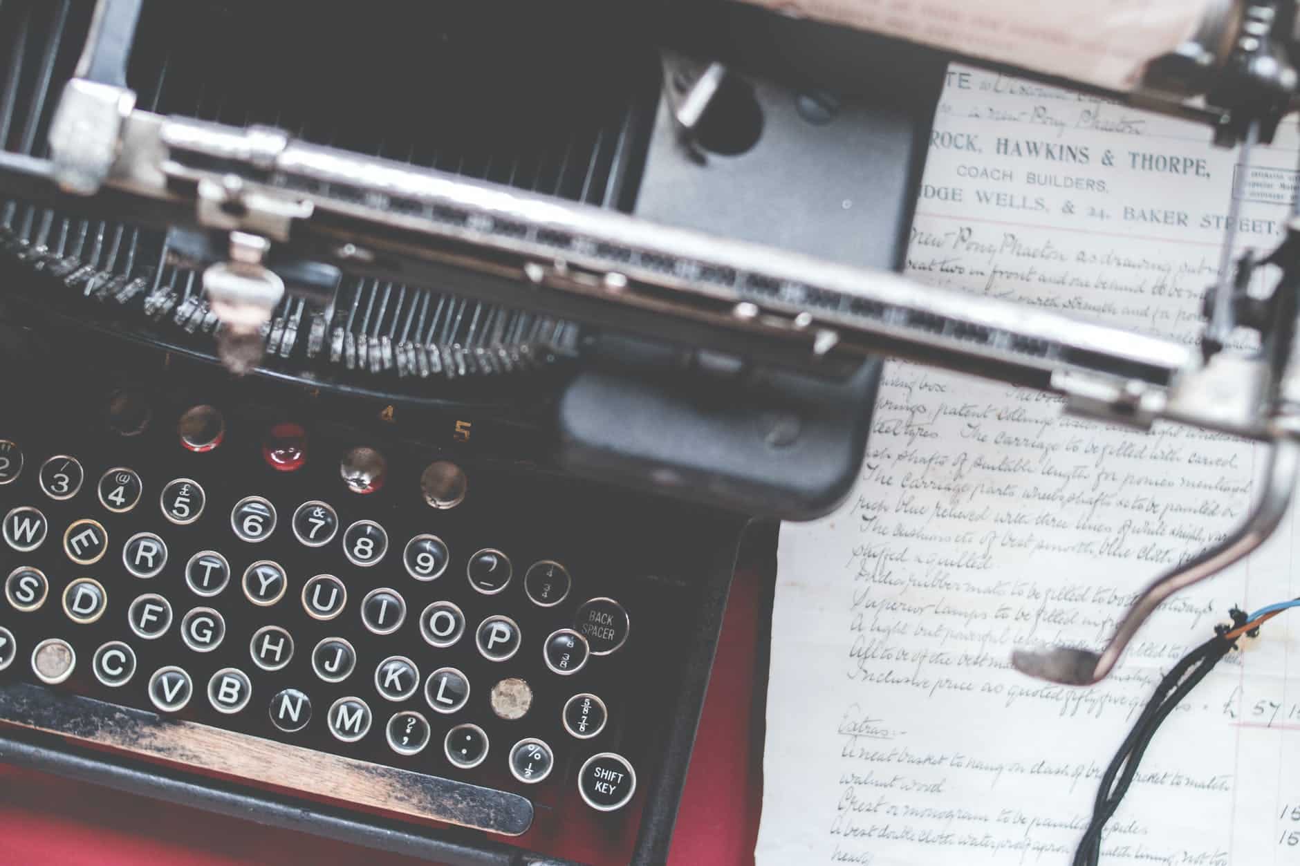 close up photo of black typewriter